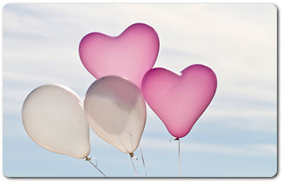 Pink and White Anniversary Balloons